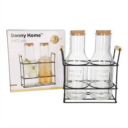 3Pcs Glass Juice Jar Set