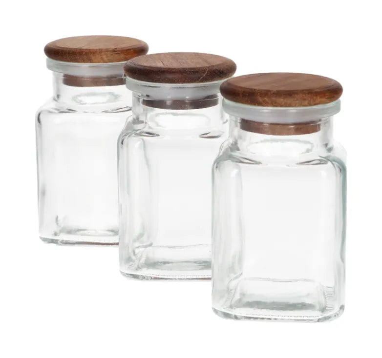 3Pcs Storage Glass Jar Set