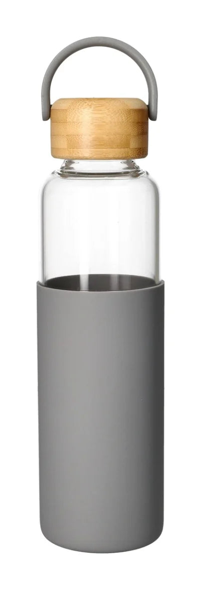 Borosilicate Bottle With Handle & Beach Wood Lid