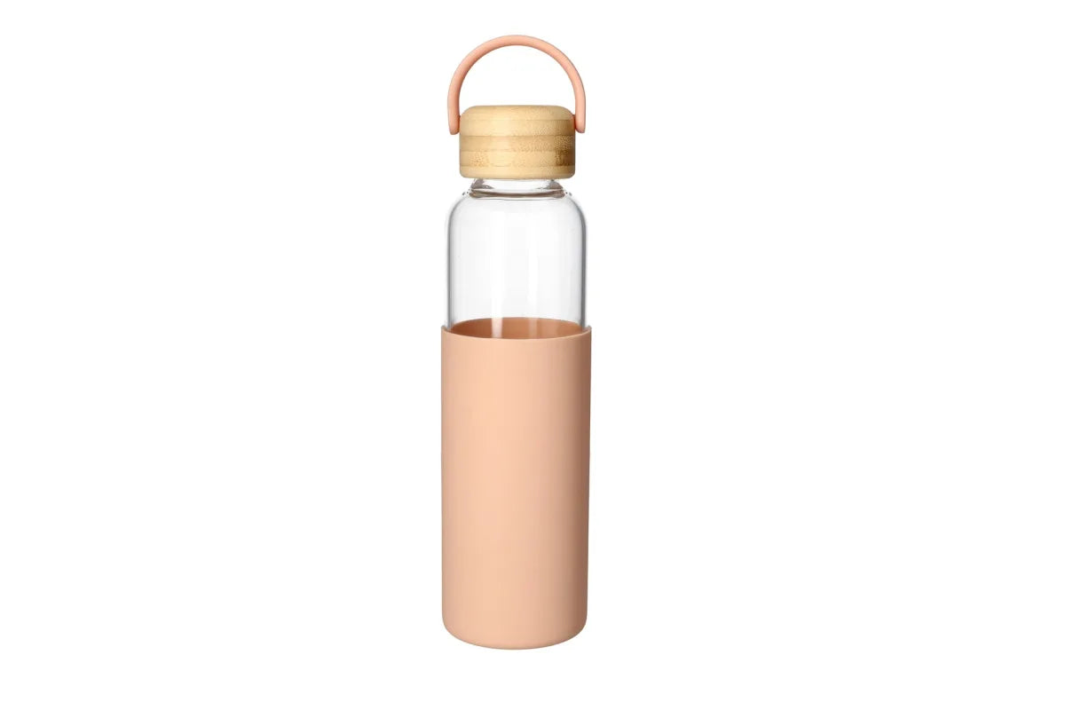 Borosilicate Bottle With Handle & Beach Wood Lid