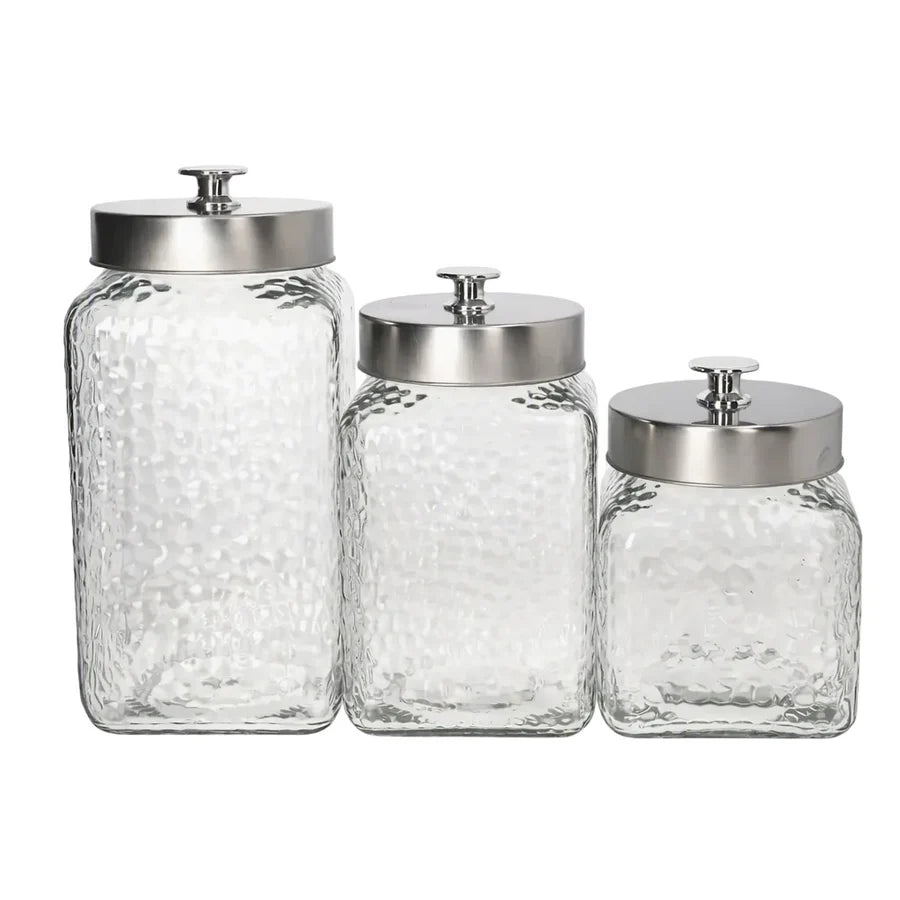 3Pcs Storage Jar Glass