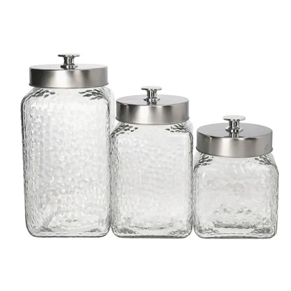 3Pcs Storage Jar Glass