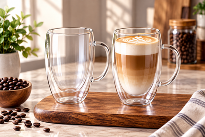 2Pcs Double-Walled Mug Set