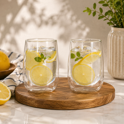 2Pcs D-Walled GlassSet