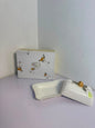 Angela Elegant Gold Accent Ceramic Butter Dish With Lid