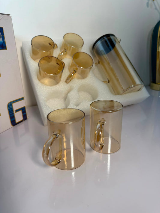 Jingzhi 7Pcs Water Set Amber 8c