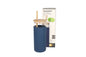 Borosilicate Bottle with Wood Lid & Straw