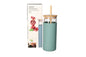 Borosilicate Bottle with Wood Lid & Straw